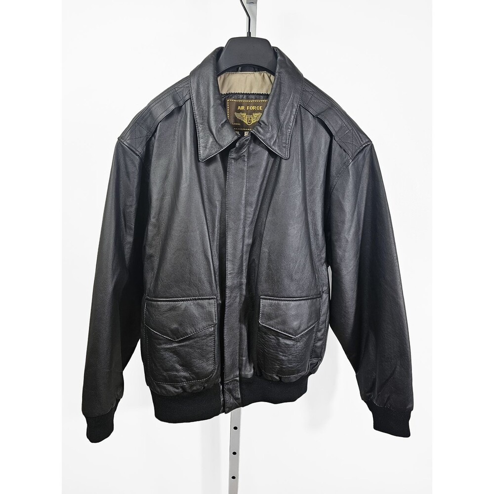 Landing Leathers Air Force Large Men's Leather Black Bomber Jacket